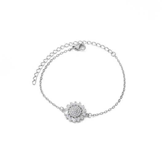 Zircon Round Sunflower Bracelet Luxury Wedding Jewelry