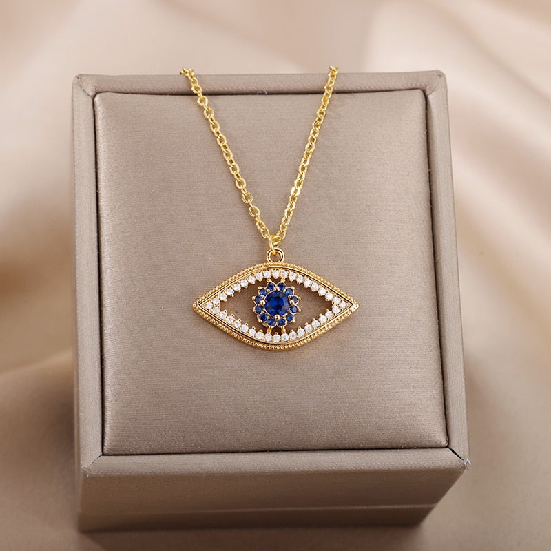 Fashion Gold Evil Eye Necklace For Women