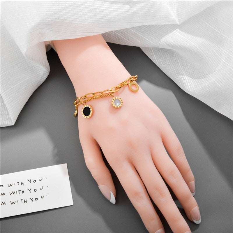 Luxury Jewelry Rose Gold Stainless Steel Bracelets For Women