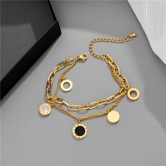 Luxury Jewelry Rose Gold Stainless Steel Bracelets For Women
