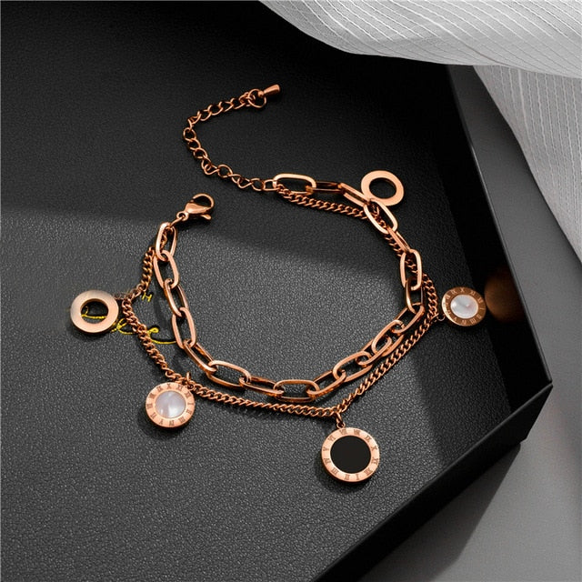 Luxury Jewelry Rose Gold Stainless Steel Bracelets For Women