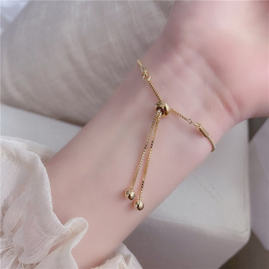 Gold Chain Luxury Zirconia Bead Bracelet For Woman