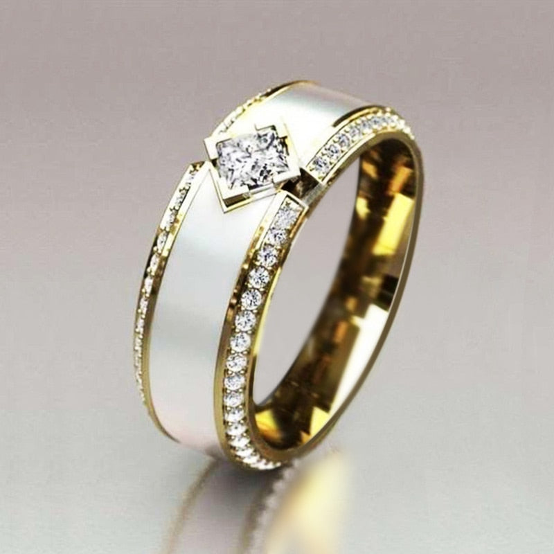 New Elegant Rings Timeless Design Shiny Crystal Zircon