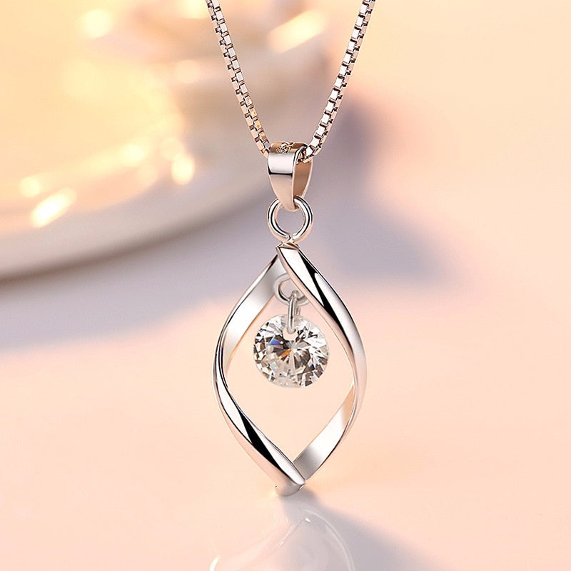 925 Sterling Silver Zircon Stone Necklaces For Women