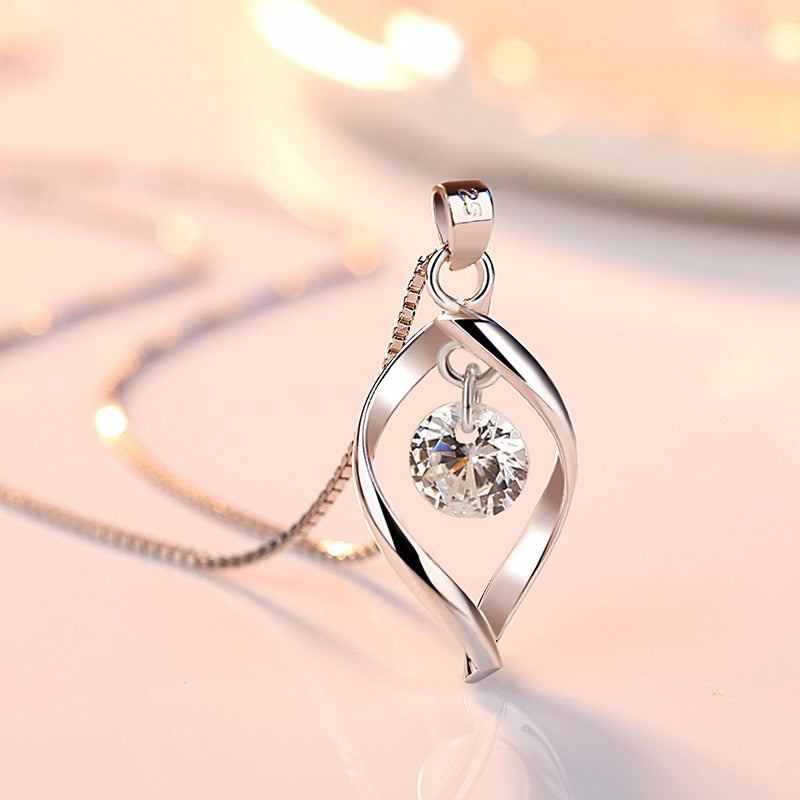 925 Sterling Silver Zircon Stone Necklaces For Women