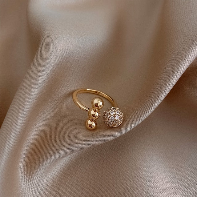 Classic Zircon Circle Open Finger Accessories Ring For Woman