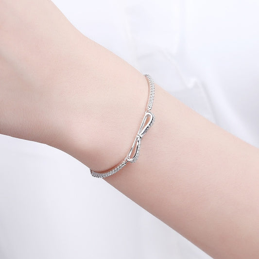 Silver Crystal Charm Bracelet 925 Sterling For Women
