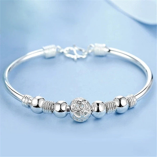 Silver 925 bracelets Charm Friendship For Women Elegant Adjustable