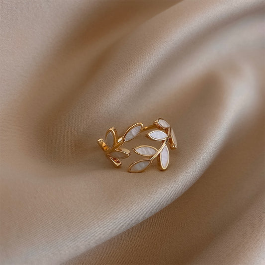 New Creative Open Ring Leaf Branch Shape For Women