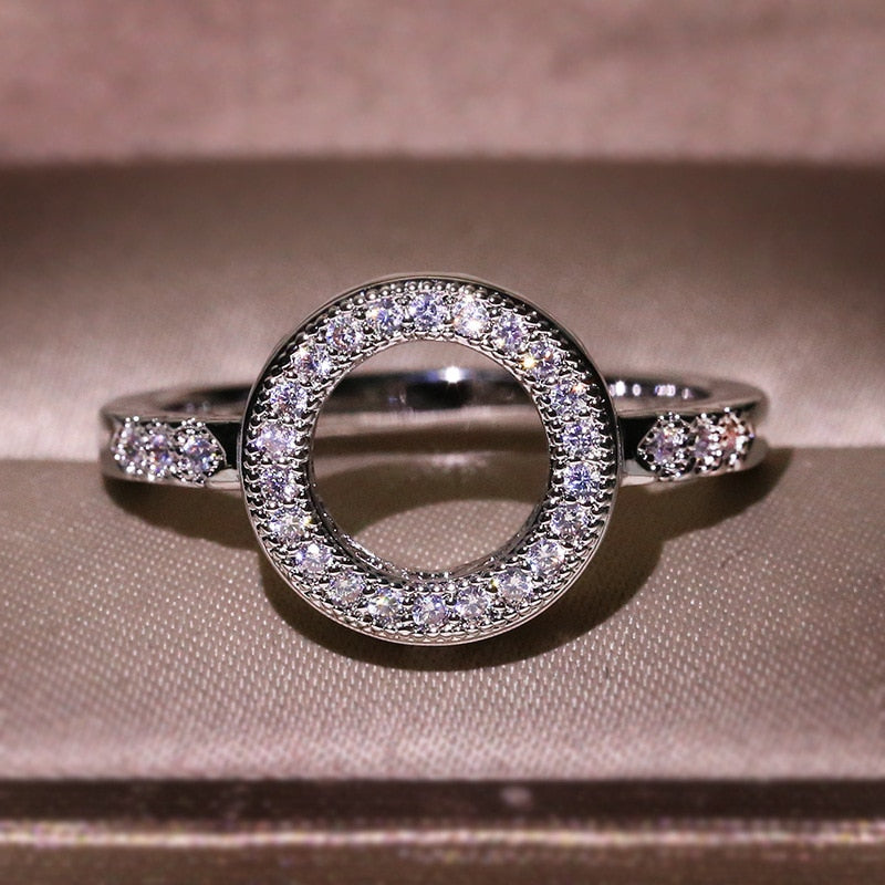 Luxury Micro CZ Zircon 925 Sterling Silver Ring for Women
