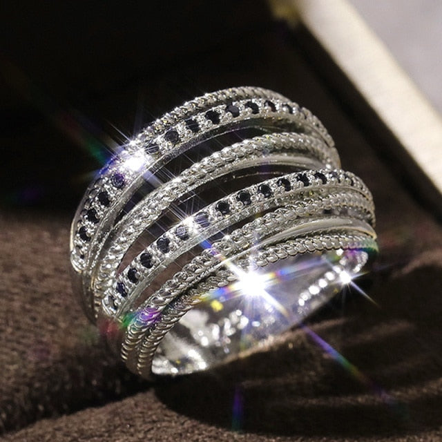 Luxury Cross Bridal Marriage Rings Special-interested Dazzling Crystal