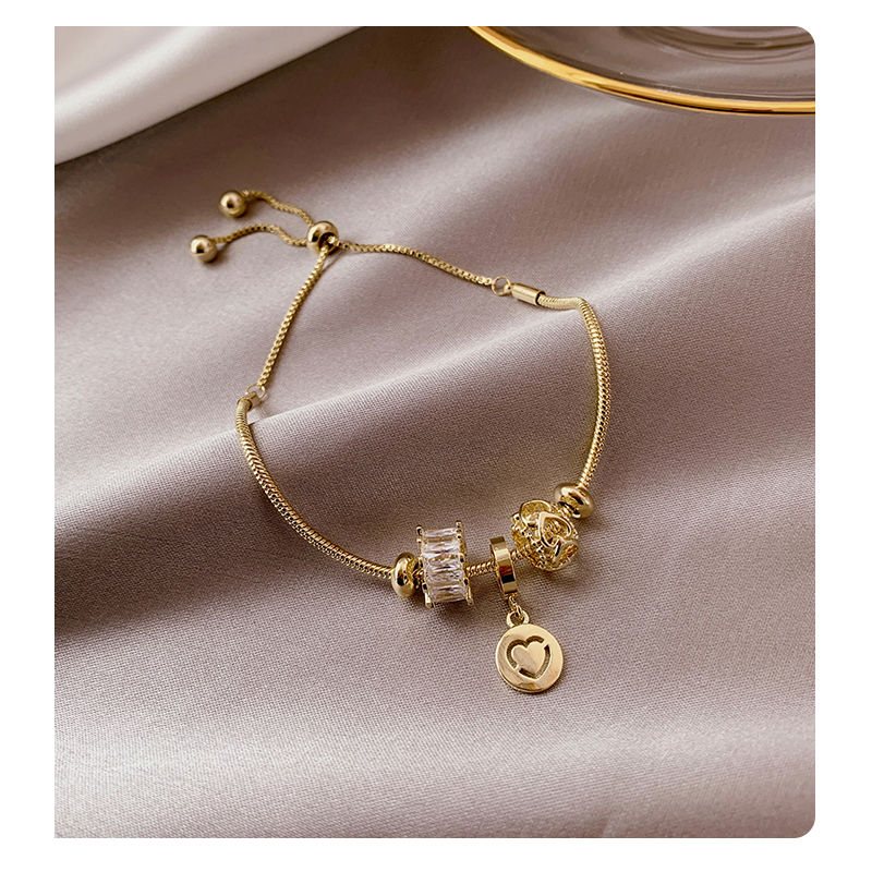 Luxury Crystal Heart Gold Bracelets For Women Jewelry