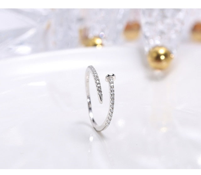 14k Real Gold Plated Fashion Jewelry Lace Micro-inlaid Zircon Open Double Layer Rings for Woman Shine Party Daily Elegant Ring