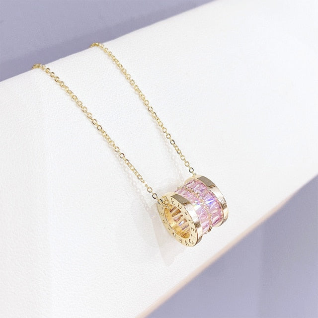 Classic Luxury Zirconia Gold Necklace For Woman