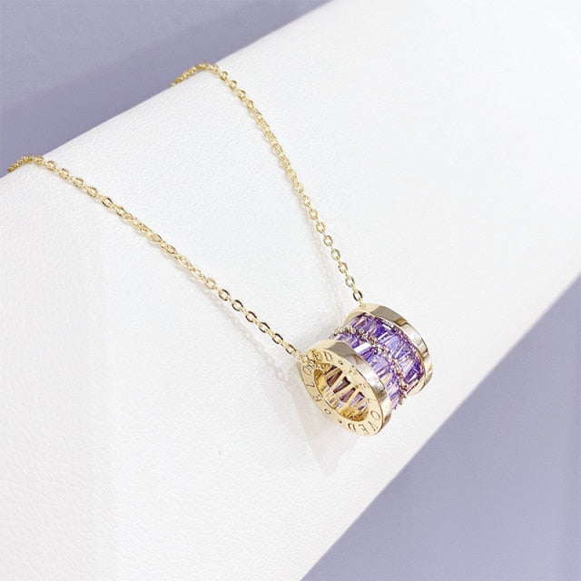 Classic Luxury Zirconia Gold Necklace For Woman